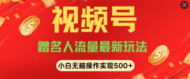 视频号名人讲座玩法，冷门蓝海项目，轻松上手日收入可达5张-赚钱网