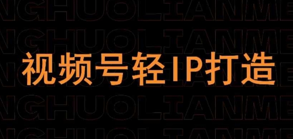 视频号线上课程，视频号轻IP打造-赚钱网