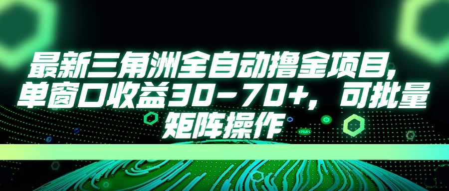 （14191期）最新三角洲全自动撸金项目，单窗口收益30-70+，可批量矩阵操作-赚钱网