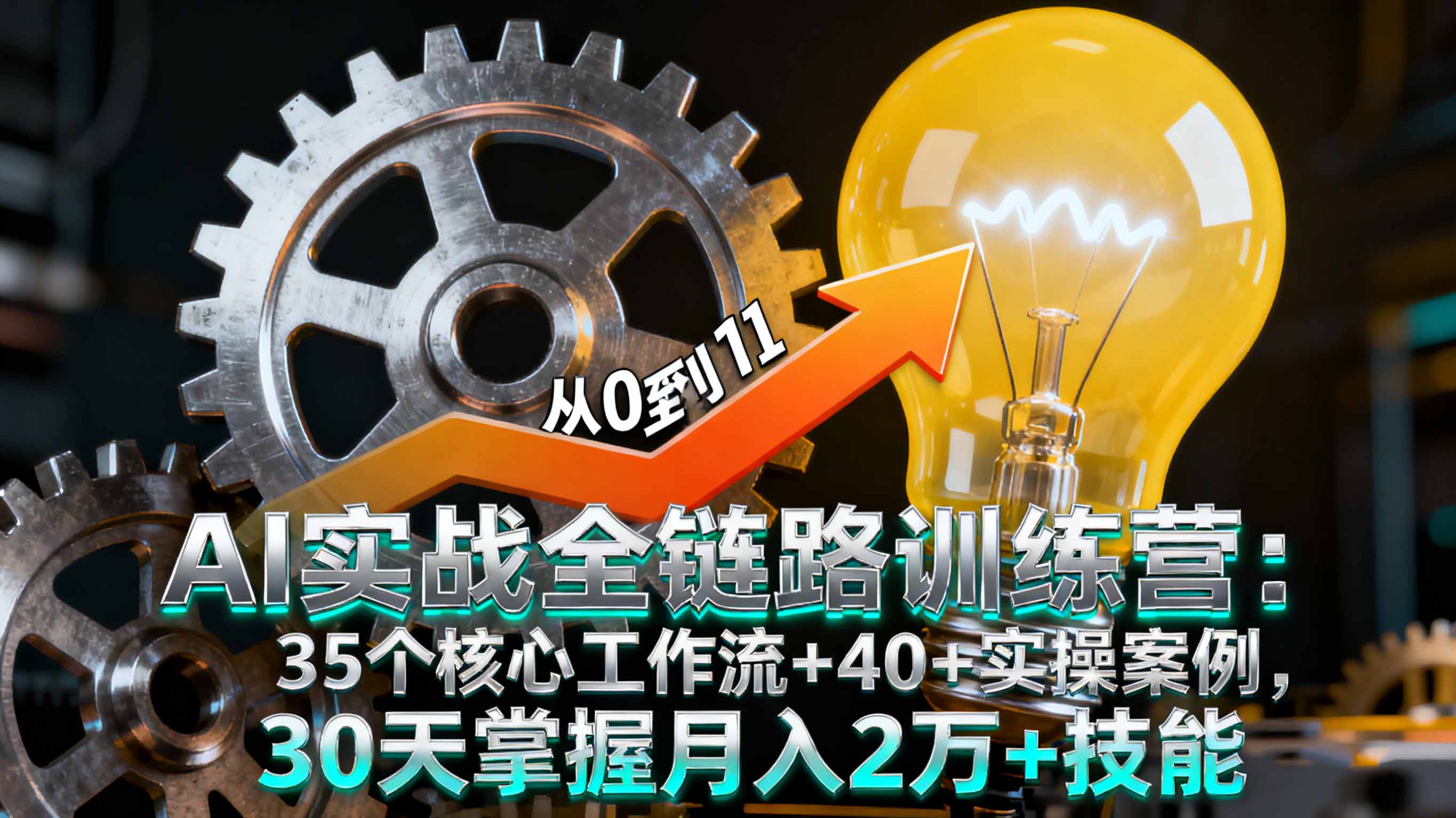 AI实战全链路训练营：35个核心工作流+40+实操案例，30天掌握月入2万+技能-赚钱网