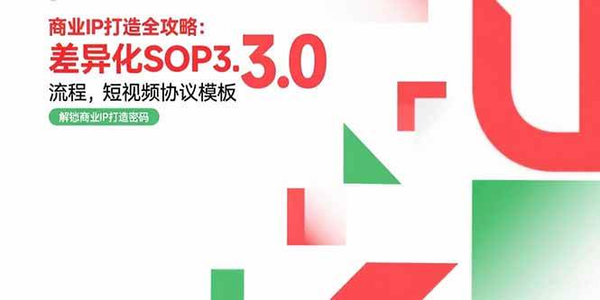 （15486期）商业IP打造全攻略：差异化SOP3.0流程，短视频协议模板，婚恋项目实战案例-赚钱网