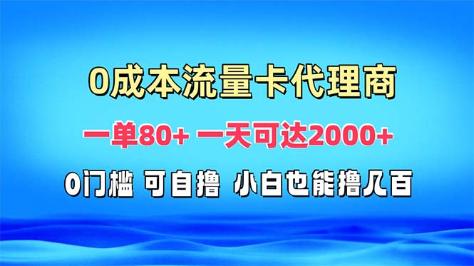 （13391期）免费流量卡代理一单80+ 一天可达2000+-赚钱网