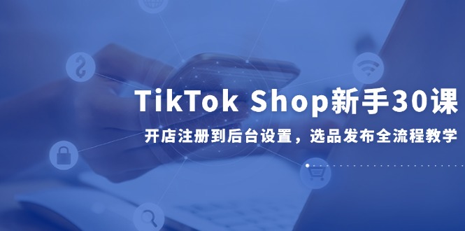 （14960期）TikTok Shop新手30课，开店注册到后台设置，选品发布全流程教学-赚钱网