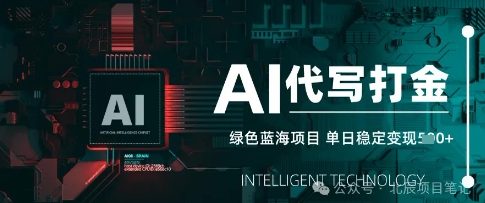 AI代写打金，单日稳定变现，绿色蓝海项目，主打长期稳定，快速变现-赚钱网