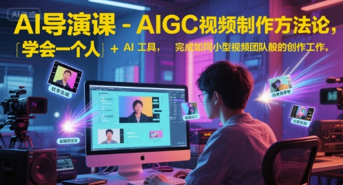AI导演课-AIGC视频制作方法论，学会一个人+AI工具，完成如同小型视频团队般的创作工作，实现导演梦-赚钱网