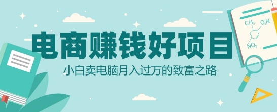 电商挣钱好项目，小白卖电脑月入过W的致富之路-赚钱网