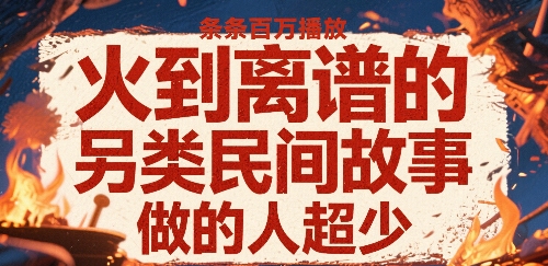 火到离谱的另类民间故事，条条百W播放，做的人超少-赚钱网