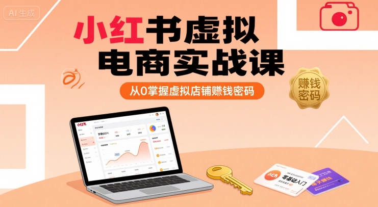 小红书虚拟电商实战课，从0掌握虚拟店铺賺钱密码-赚钱网