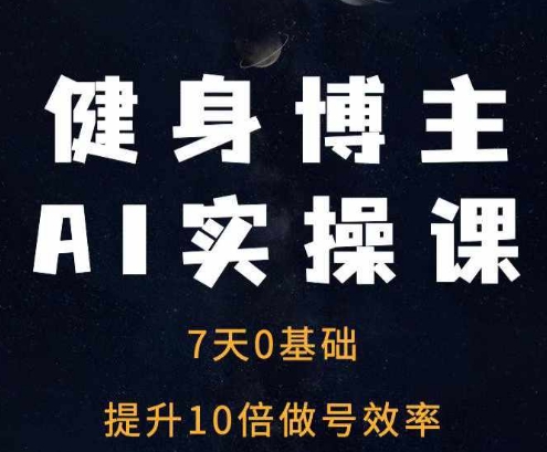 健身博主AI实操课——7天从0到1提升10倍做号效率-赚钱网