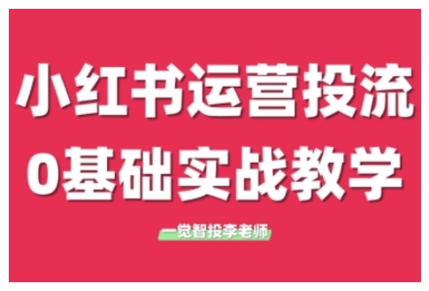 小红书运营投流，小红书广告投放从0到1的实战课，学完即可开始投放-赚钱网