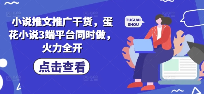 小说推文推广干货，蛋花小说3端平台同时做，火力全开-赚钱网