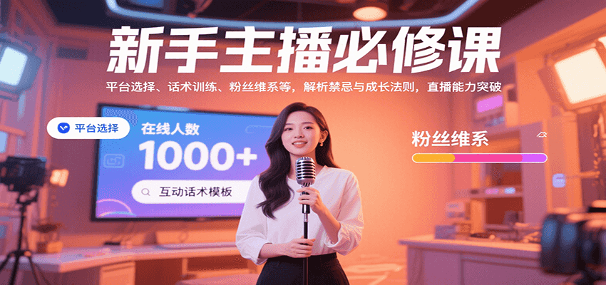 新手主播必修课：平台选择、话术训练、粉丝维系等，解析禁忌与成长法则，突破直播能力-赚钱网