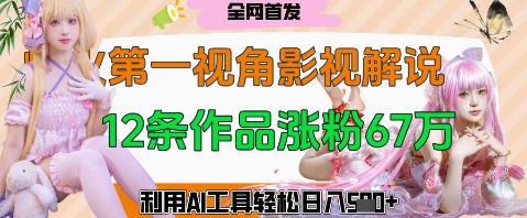 爆火第一人称视角影视解说，12条作品涨粉67W，巧用AI工具，轻松日入几张-赚钱网