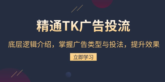 （13641期）精通TK广告投流：底层逻辑介绍，掌握广告类型与投法，提升效果-赚钱网