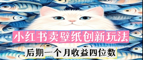 小红书卖壁纸创新玩法，后期一个月收益四位数-赚钱网