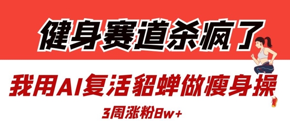 健身赛道杀疯了？我用AI复活貂蝉做瘦身操，3周涨粉8W-赚钱网