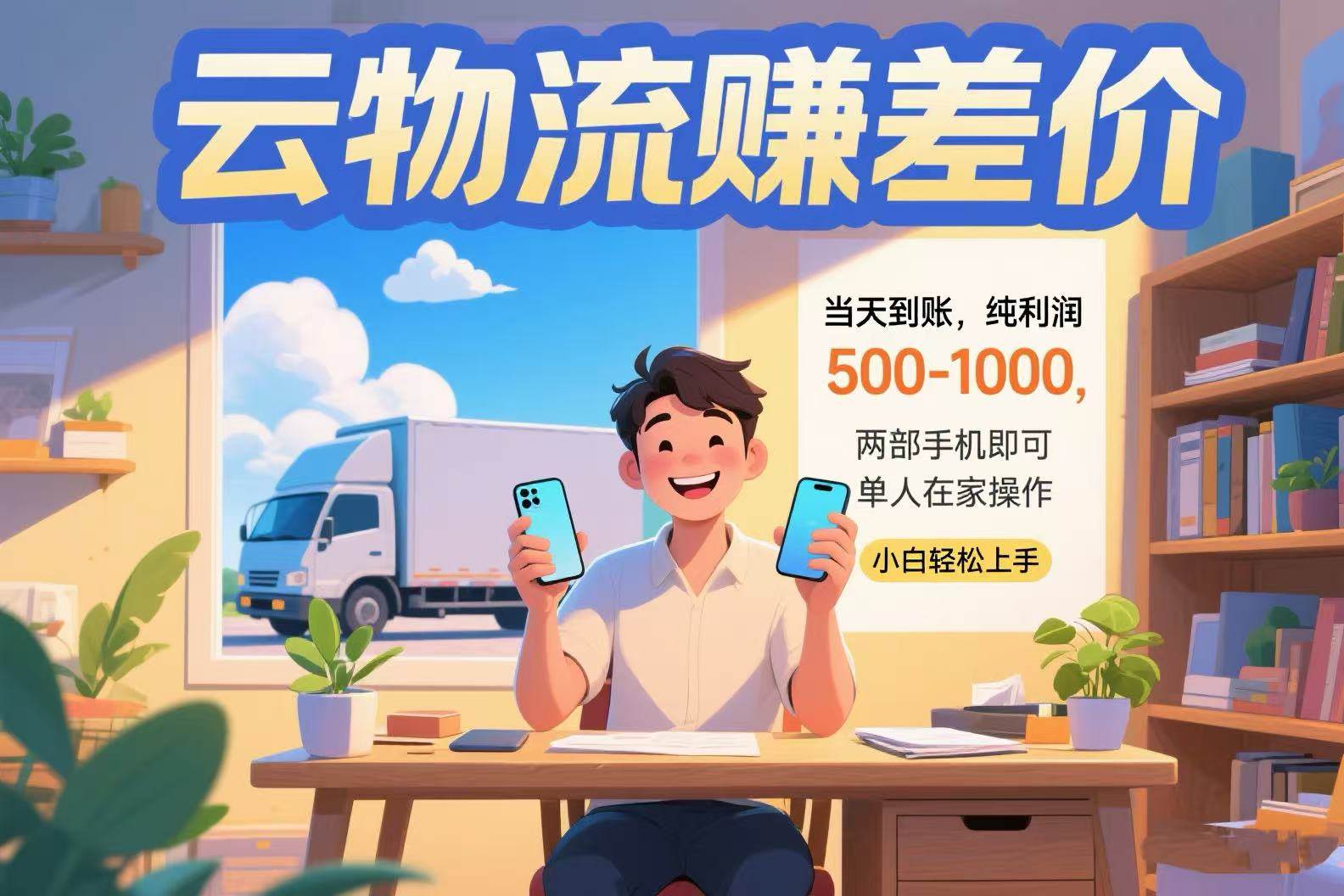 （15492期）云物流赚差价 当天到账纯利润500-1000 两部手机即可 可单人在家操作 小…-赚钱网
