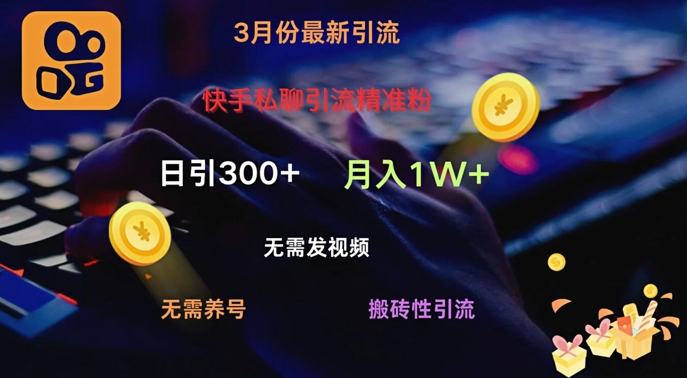 快手私聊引流精准粉，当天见效无需发视频搬砖引流法日引300+-赚钱网