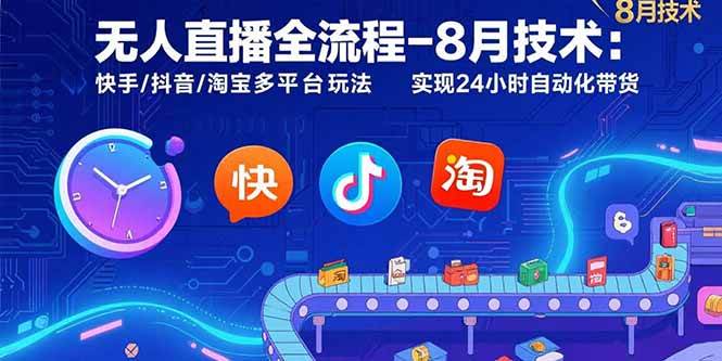 （15635期）无人直播全流程-8月技术：快手/抖音/淘宝多平台玩法 实现24小时自动化带货-赚钱网