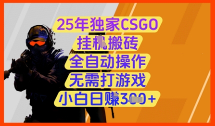 25年独家CSGO挂G搬砖，全自动操作，无需打游戏，小白日入3张+【揭秘】-赚钱网