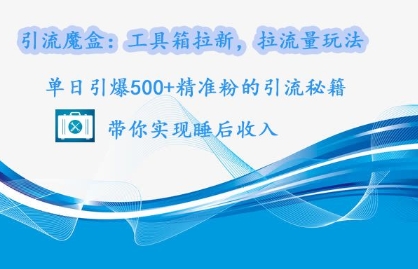 引流魔盒：工具箱拉新，拉流量玩法，单日引爆500+精准粉的引流秘籍-赚钱网