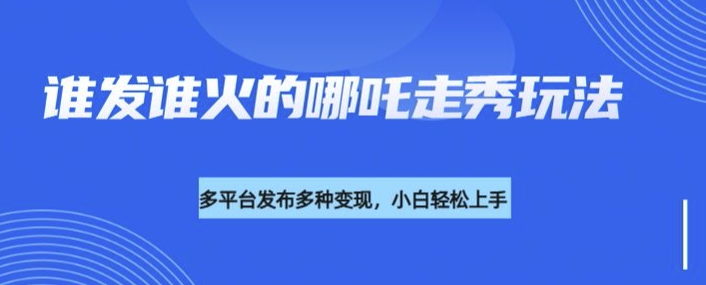 利用deepseek制作谁发谁火的哪吒2人物走秀视频，多平台发布多种变现-赚钱网