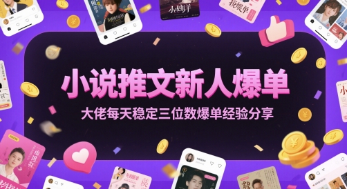 小说推文新人爆单大佬每天稳定三位数爆单经验分享-赚钱网