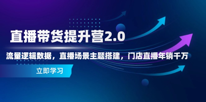 （14694期）直播带货提升营2.0：流量逻辑数据，直播场景主题搭建，门店直播年销千万-赚钱网