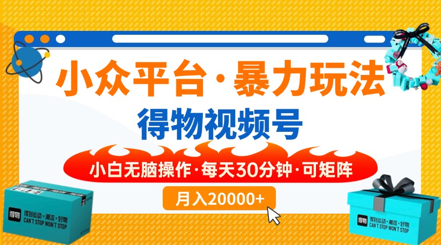 （14194期）小众平台暴力玩法，一键搬运爆款视频，可矩阵小白无脑操作，每天30分钟…-赚钱网