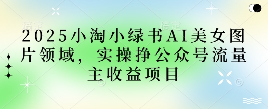 2025小绿书AI美女图片领域，实操挣公众号流量主收益项目-赚钱网