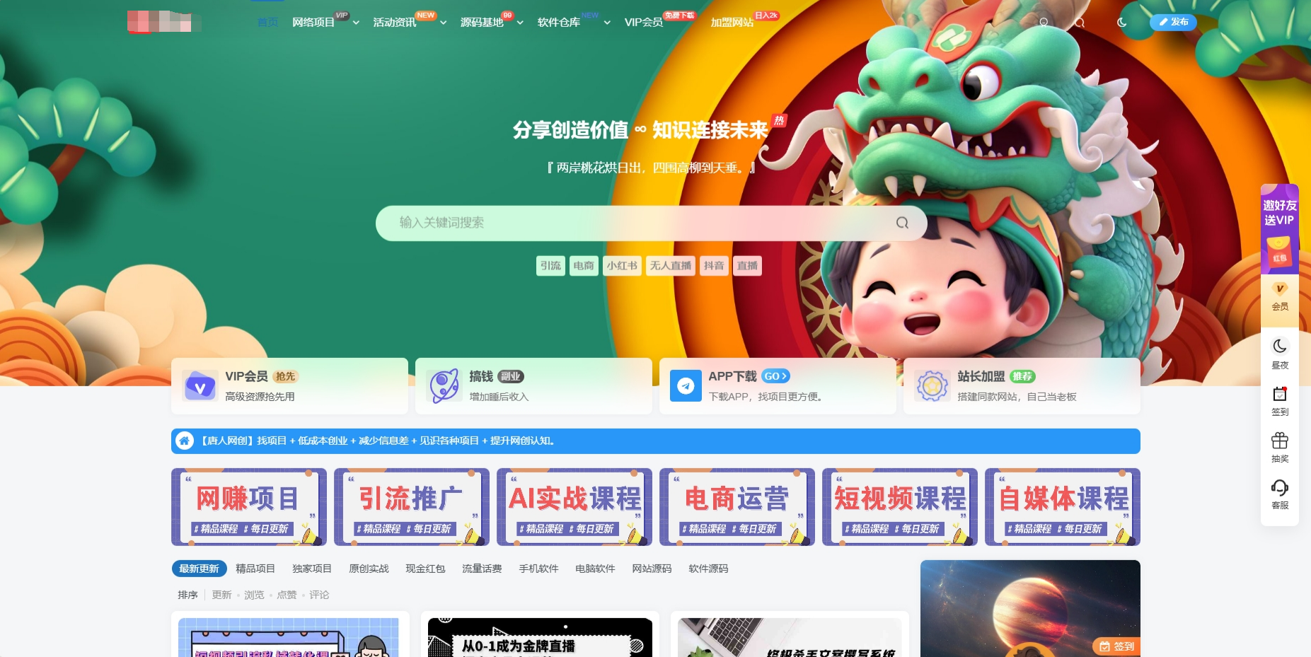 最新版WordPress网创资源美化主题整站源码-赚钱网