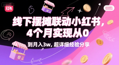 线下摆摊联动小红书，4 个月实现从 0 到月入3w，超详细经验分享-赚钱网