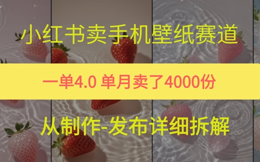 小红薯手机壁纸变现，4块钱一张的图，单月卖了5000份-赚钱网