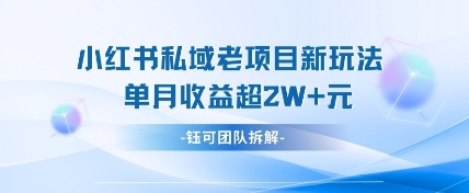 小红书私域项目新玩法，单月变现过W+-赚钱网
