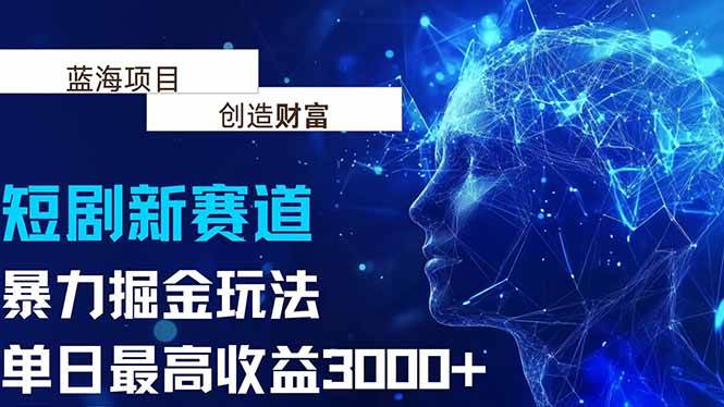 （15438期）抖音新赛道，暴力掘金玩法，单日收益最高3000+-赚钱网