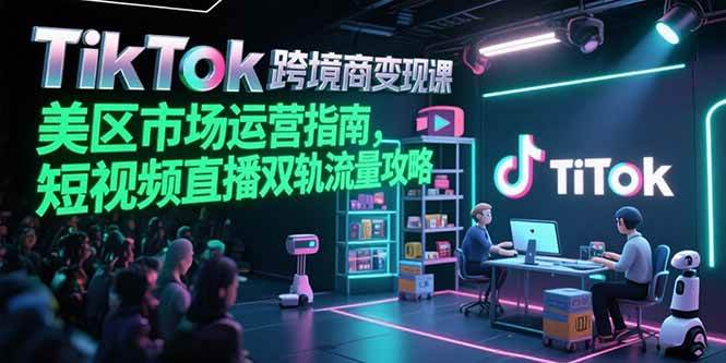 （15344期）TikTok跨境电商变现课，美区市场运营指南，短视频直播双轨流量攻略-赚钱网