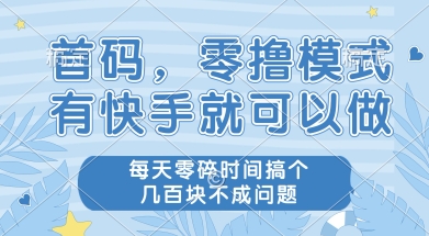 首码零撸项目，有快手就可以做，每天业务时间搞个几张不是问题【揭秘】-赚钱网