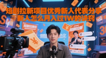 短剧拉新项目优秀新人代表分享新人怎么月入过1W的诀窍-赚钱网