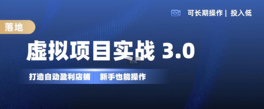 虚拟项目实战3.0，打造自动盈利店铺，可长期操作投入低，新手也能操作-赚钱网