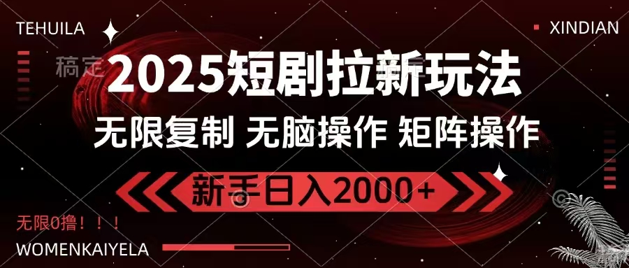 （14429期）2025短剧拉新玩法，无需注册登录，无限0撸，无脑批量操作日入2000+-赚钱网