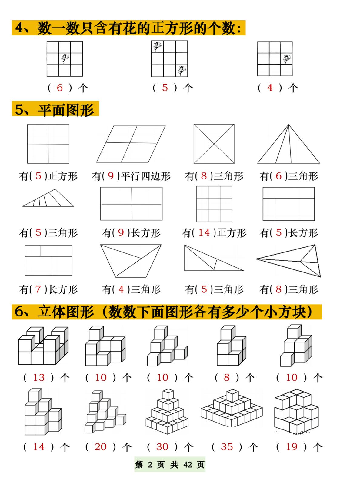 一年级下册数学五大常考专项练习插图1