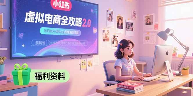 （15387期）虚拟电商全攻略2.0，开店选品实操流程，账号定位、货源发布、笔记发布技巧-赚钱网