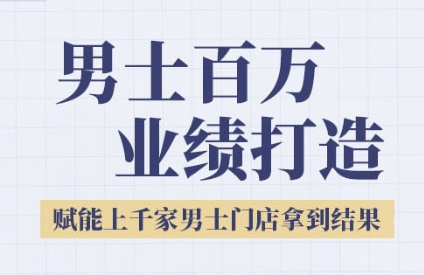 2025男士美业百万业绩打造，赋能上千家男士门店拿到结果-赚钱网