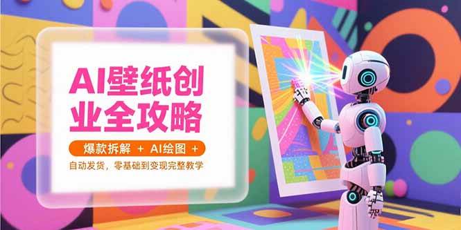 （15312期）AI壁纸创业全攻略，爆款拆解+AI绘图+自动发货，零基础到变现完整教学-赚钱网