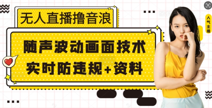 无人直播撸音浪+随声波动画面技术+实时防违规+资料【揭秘】-赚钱网