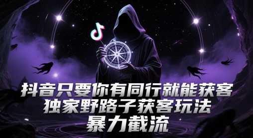 抖音只要你有同行就能获客，独家野路子获客玩法，暴力截流【揭秘】-赚钱网