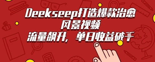Deekseep制作治愈风景视频爆火出圈，单日收益几张，流量持续飙升-赚钱网