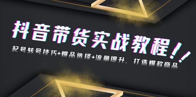 （13526期）抖音带货实战教程：起号转号技巧+爆品选择+流量提升，打造爆款商品-赚钱网