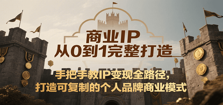 商业IP从0到1完整打造，手把手教IP变现全路径，打造可复制的个人品牌商业模式-赚钱网