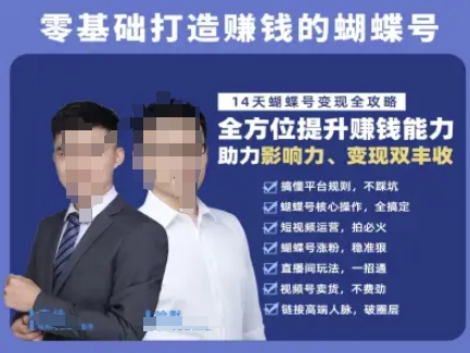 蝴蝶号专栏-视频号运营教程，零基础打造挣钱的蝴蝶号，14天蝴蝶号变现全攻略-赚钱网